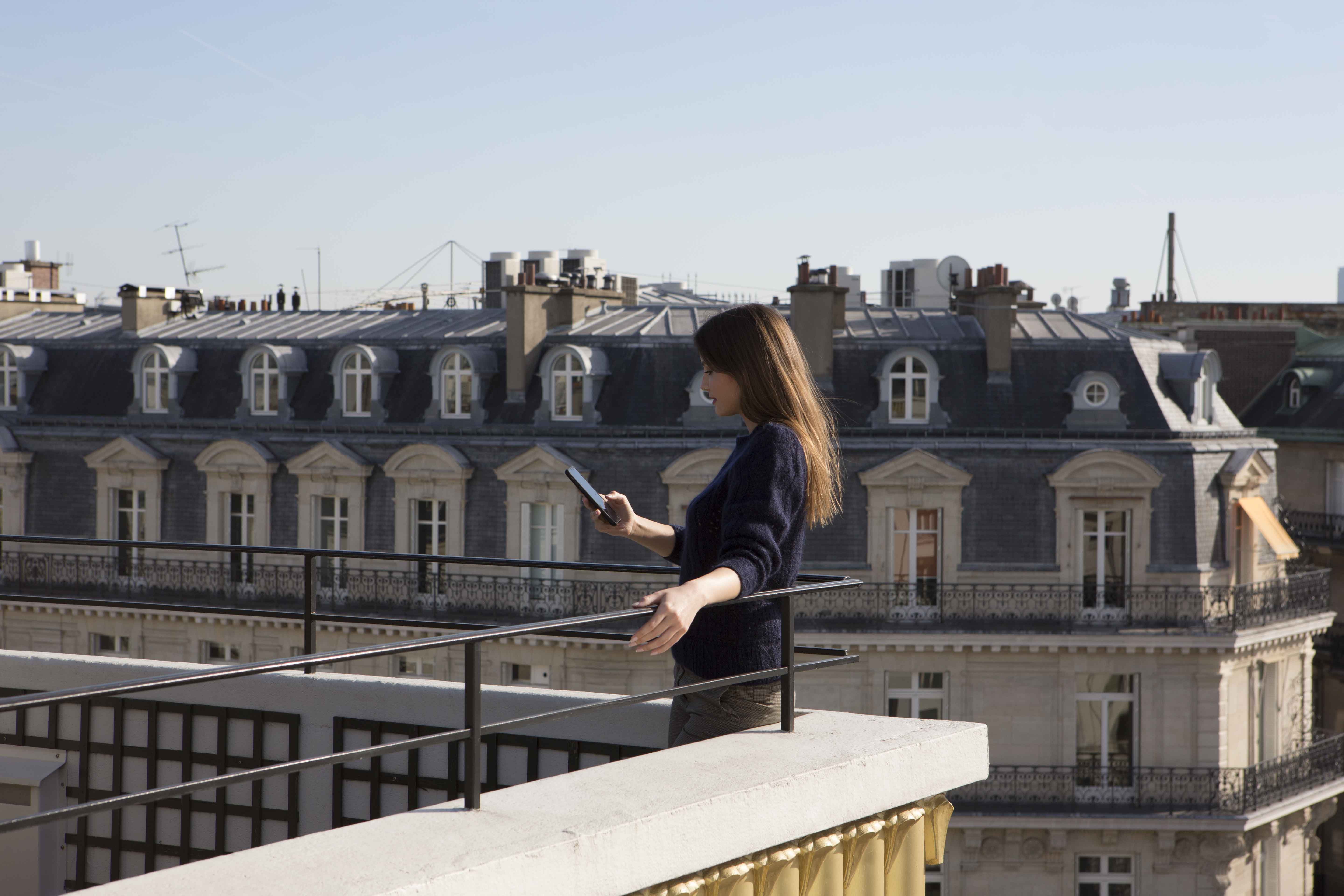 Girl on Paris's rooftop Girl on Paris's rooftop